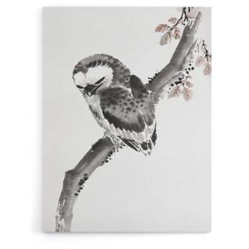 Artery8 Owl 1841: Grey Hokusai Canvas Print, 24x32