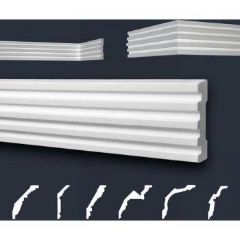Deckenleisten Sparpaket aus EPS‑Styropor – Marbet B‑39 Weiß gemustert (36 Stück / 72 m)