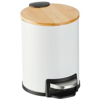 White 3L Soft-Close Step Bin for Bathroom
