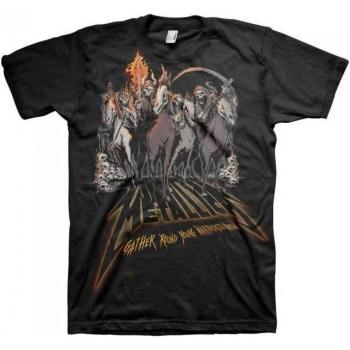Camiseta unisex de algodón Metallica 40 años Jinetes L negra