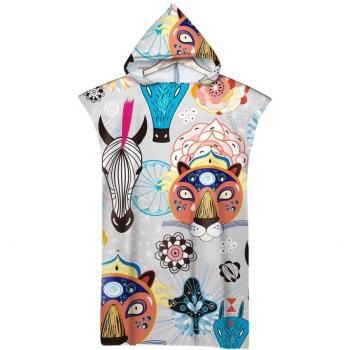 3D Nature-Themed Hooded Bathrobe Towel