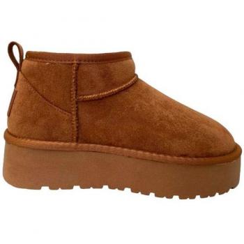 Botín XTI Mujer Forro de Pelito Camel Beige