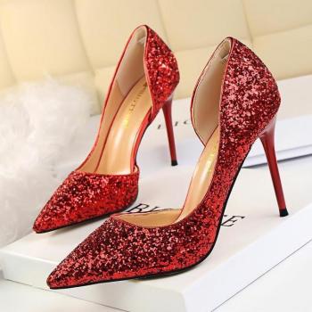 BigTree Elegant Red Thinsk High Heel with Cut‑Out