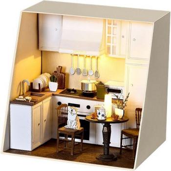 CUTEBEE DIY Dollhouse Dessert Store Model Kit with LED Lights