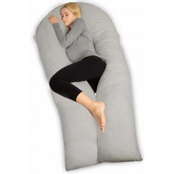 Oreiller de Grossesse QUEEN ROSE, Jersey, Gris, 165 x 80 cm