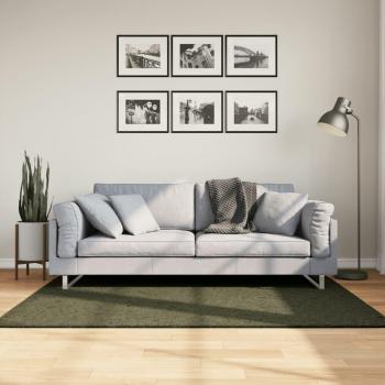 Tapis Huarté Vert Forêt – Confort Naturel, Poils Courts, 120 × 170 cm