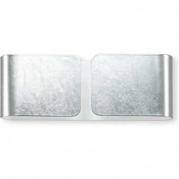Silberne Clip‑Wandleuchte Mini – 250 × 90 × 80 mm