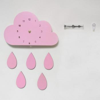 Large Wooden Raindrop Clock for Kids