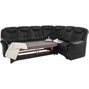 Klassisch modernes Ecksofa Isabel in Schwarz