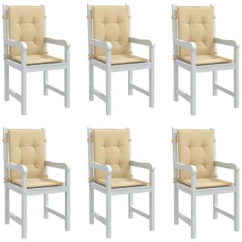 Pannelli di supporto per sedia schiena bassa 6 pezzi beige 100x50x4 cm