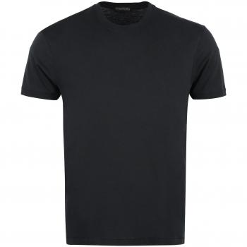 Tom Ford, T-Shirts, male, Black, Size: M Black T-Shirt with Round Neck