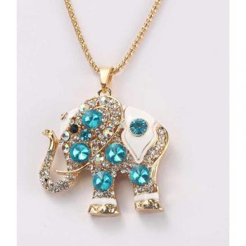 Charming Pink Elephant Crystal Necklace for Women