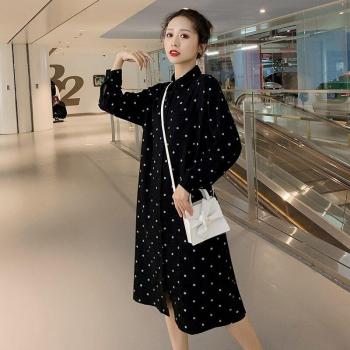 Robe longue à col rabattu pour femmes enceintes