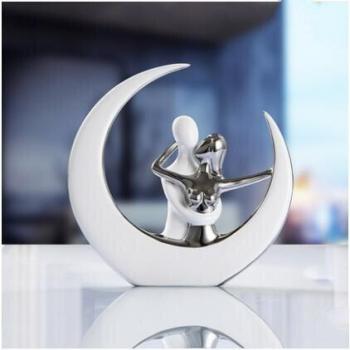 Handmade Ceramic Couple Figurines for Living Room