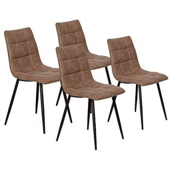 Colección Ivy 4 Sillas de Comedor con Respaldo en Microfibra