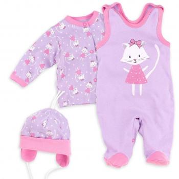 Baby Sweets Baby Set mit Strampler, Langarmshirt und Mütze für Mädchen in Flieder