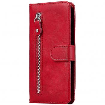 Housse premium en cuir PU rouge – Portefeuille magnétique Oppo Find X3 Neo