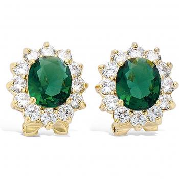 Boucles Émeraude 'Victorina' en Plaqué Or