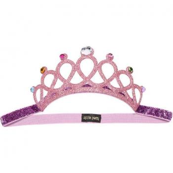 Diadema elástica de corona con diamantes de imitación