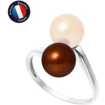 Oro Bianco Anello Perlinea: Rosa Naturale e Cioccolato