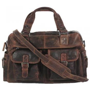 Greenland Nature Damen‑Handtasche Montana, 40 cm Leder, Laptop‑Fach