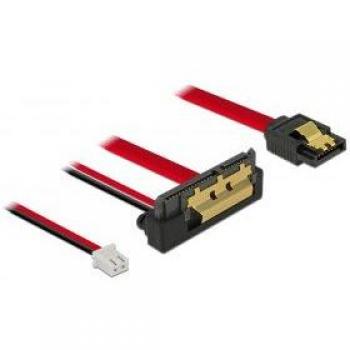 Delock Kabel SATA 6 Gb/s 7 Pin Buchse + 2 Pin Strom Buchse > SATA 22 Pin Buchse unten gewinkelt