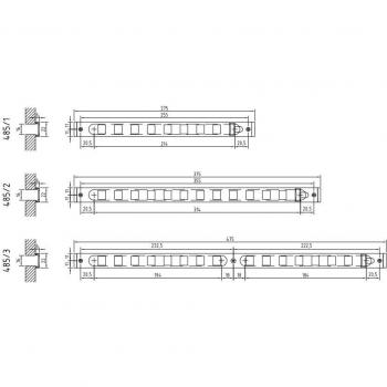 Grille Glissière 275 mm × 22 mm, Alu – Renson LG275 (11944)