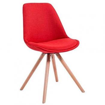 Chaise Design Scandinave Dossier Ergonomique Rouge