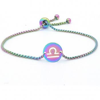 Women’s Rainbow Zodiac Steel Charm Bracelet