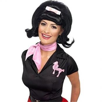 Parrucca per Pink Ladies di Smiffy's, colore nero