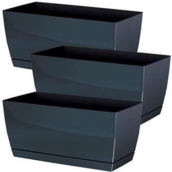 3x Jardinera de plástico Coubi Case P 29x14,2x13,6 cm