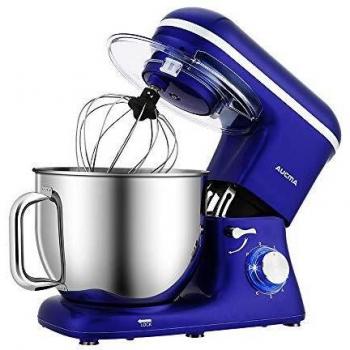 Blaue Knetmaschine von Aucma – 1400 W, 7 L, 6 Geschwindigkeiten