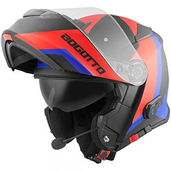 Casco Deportivo Bogotto V271 BT Zabu – Colores Negro, Rojo, Azul – 2XL