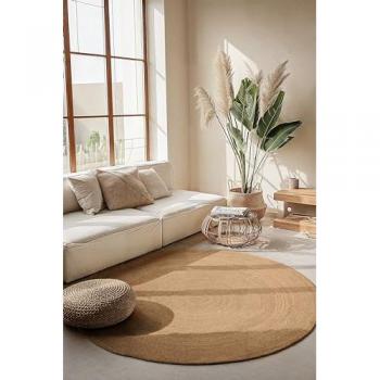 Braided Jute Round Rug in Brown 100cm