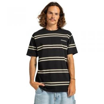 Dc Shoes Black Portside Stripe Short Sleeve T-Shirt for Men