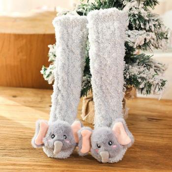 Warm Baby Socks with Elephant and Dog Design 0-3T