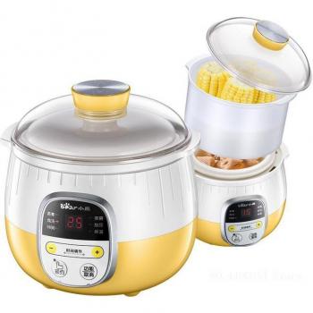 Electric Slow Cooker 0.8L Natural Ceramic with Steamer for Baby Food