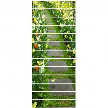 Plaque de Sol Escalier Floral – Set 13 Autocollants