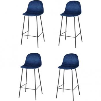 Tabouret de bar en velours Ima