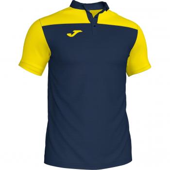 Polo de manga corta Joma Combi para hombre en color marino-amarillo