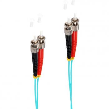 Fiber Optic Patch Cable ST/ST, 50/125µ, OM3, Aqua, 5m