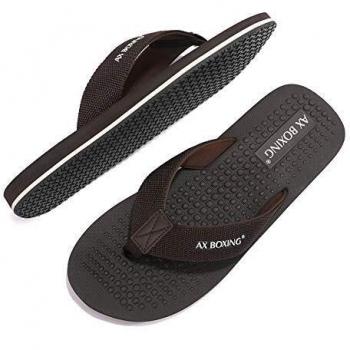 AX BOXING Infradito Uomo Ciabatte Massaggio Avanzata Sandali Estive Morbido Spiaggia Piscina Taglia 41-46 (Marrone,Numeric_43)