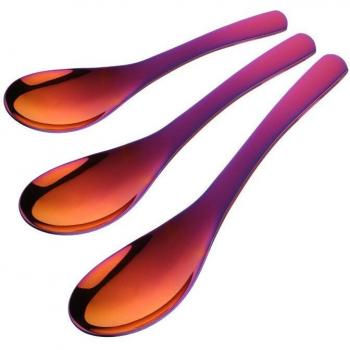 3PCS Stainless Steel Gold Soup Spoon Set for Tea and Coffee