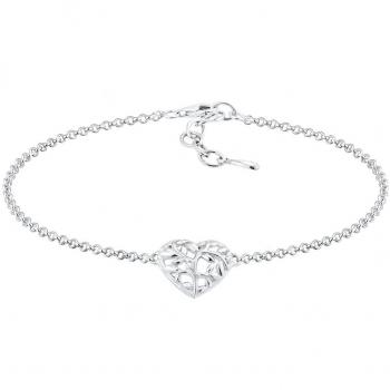 Elli 925 Sterling Silber Armband „Lebensbaum Herzblatt“ – Rosévergoldet, Damen