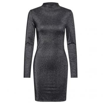 Robe courte à manches longues noire Monica Willa