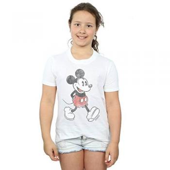 T-shirt blanc pour filles avec Mickey Mouse 7-8 ans