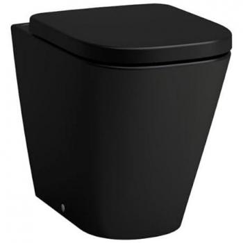 Meda Laufen WC de Pie sin Bordes, descarga silenciosa, negro mate