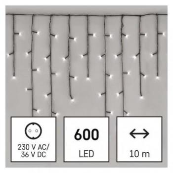 Emos Lighting Christmas Waterfall Cold White 10 m, 600 LED + 5 m Cable