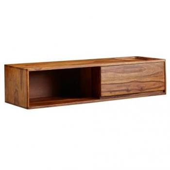 WOHNLING TV Schrank Hängend 108x25x34 cm Lowboard Holz Massiv Fernsehkommode
