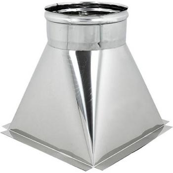 Inox Tramoggia 6 Decimi – Aletta Base 25×25 cm – Innesto F – 180 mm – Classe AISI 304